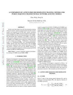 A Comparison of Lattice-free Discriminative Training Criteria for Purely
  Sequence-Trained Neural Network Acoustic Models