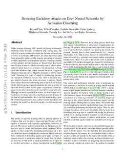 Detecting Backdoor Attacks on Deep Neural Networks by Activation
  Clustering