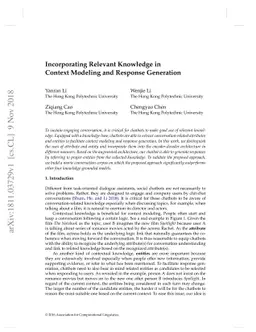 Incorporating Relevant Knowledge in Context Modeling and Response
  Generation