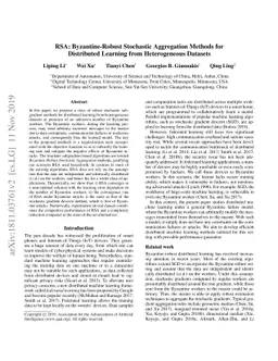 RSA: Byzantine-Robust Stochastic Aggregation Methods for Distributed
  Learning from Heterogeneous Datasets
