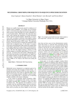Multimodal Grounding for Sequence-to-Sequence Speech Recognition