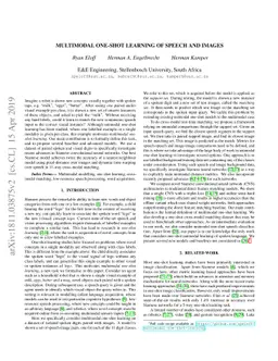 Multimodal One-Shot Learning of Speech and Images