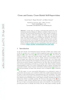 Cross and Learn: Cross-Modal Self-Supervision