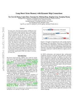 Long Short-Term Memory with Dynamic Skip Connections