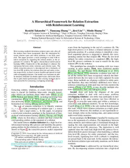 A Hierarchical Framework for Relation Extraction with Reinforcement
  Learning