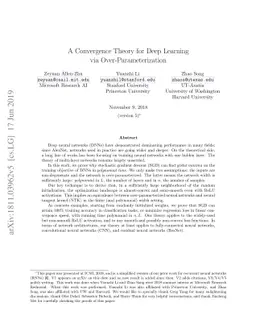A Convergence Theory for Deep Learning via Over-Parameterization