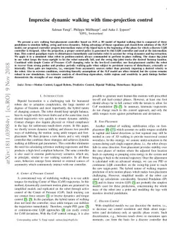 Imprecise dynamic walking with time-projection control