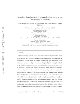 A pooling based scene text proposal technique for scene text reading in
  the wild
