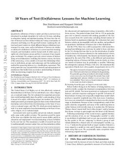 50 Years of Test (Un)fairness: Lessons for Machine Learning
