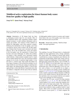 Multilevel active registration for kinect human body scans: from low
  quality to high quality