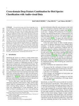 Cross-domain Deep Feature Combination for Bird Species Classification
  with Audio-visual Data