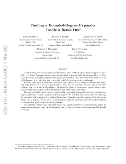 Finding a Bounded-Degree Expander Inside a Dense One