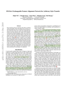 EFANet: Exchangeable Feature Alignment Network for Arbitrary Style
  Transfer