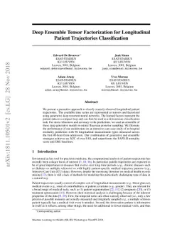 Deep Ensemble Tensor Factorization for Longitudinal Patient Trajectories
  Classification