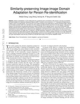 Similarity-preserving Image-image Domain Adaptation for Person
  Re-identification