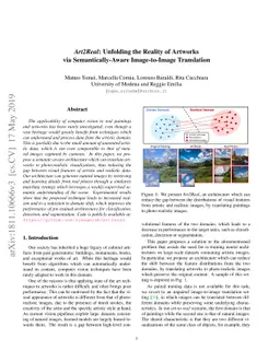 Art2Real: Unfolding the Reality of Artworks via Semantically-Aware
  Image-to-Image Translation