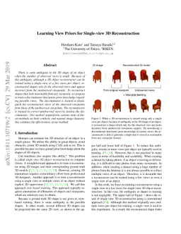 Learning View Priors for Single-view 3D Reconstruction