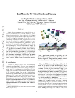 Joint Monocular 3D Vehicle Detection and Tracking