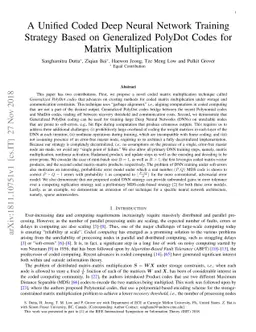 A Unified Coded Deep Neural Network Training Strategy Based on
  Generalized PolyDot Codes for Matrix Multiplication