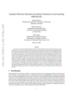 Synaptic Plasticity Dynamics for Deep Continuous Local Learning
  (DECOLLE)