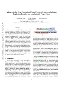 A Coarse-to-fine Deep Convolutional Neural Network Framework for Frame
  Duplication Detection and Localization in Forged Videos