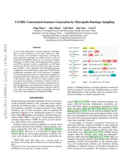 CGMH: Constrained Sentence Generation by Metropolis-Hastings Sampling