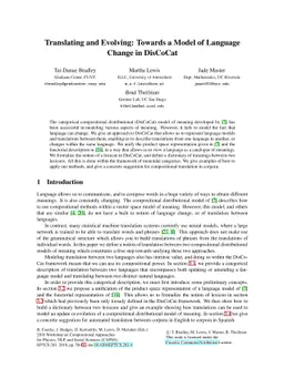 Translating and Evolving: Towards a Model of Language Change in DisCoCat