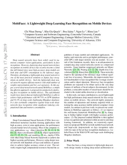 MobiFace: A Lightweight Deep Learning Face Recognition on Mobile Devices