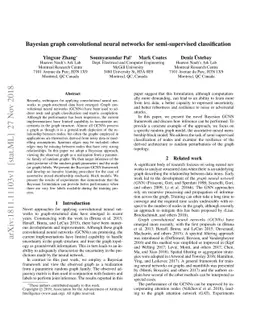 Bayesian graph convolutional neural networks for semi-supervised
  classification