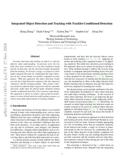 Integrated Object Detection and Tracking with Tracklet-Conditioned
  Detection
