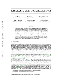 Calibrating Uncertainties in Object Localization Task