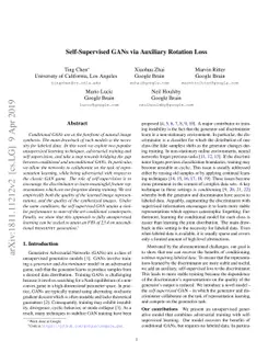 Self-Supervised GANs via Auxiliary Rotation Loss