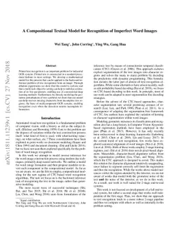 A Compositional Textual Model for Recognition of Imperfect Word Images