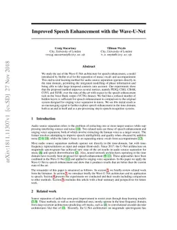 Improved Speech Enhancement with the Wave-U-Net
