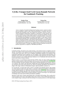 CyLKs: Unsupervised Cycle Lucas-Kanade Network for Landmark Tracking