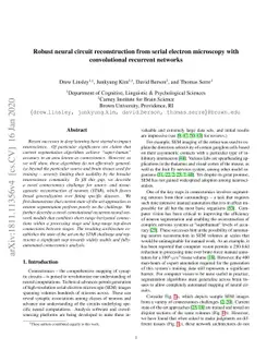 Robust neural circuit reconstruction from serial electron microscopy
  with convolutional recurrent networks