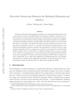 First-order Newton-type Estimator for Distributed Estimation and
  Inference