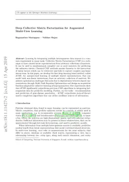 Deep Collective Matrix Factorization for Augmented Multi-View Learning