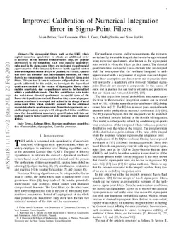 Improved Calibration of Numerical Integration Error in Sigma-Point
  Filters