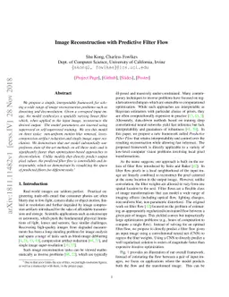 Image Reconstruction with Predictive Filter Flow