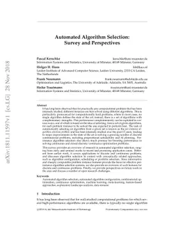 Automated Algorithm Selection: Survey and Perspectives