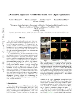 A Generative Appearance Model for End-to-end Video Object Segmentation