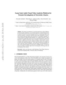 Large Scale Audio-Visual Video Analytics Platform for Forensic
  Investigations of Terroristic Attacks