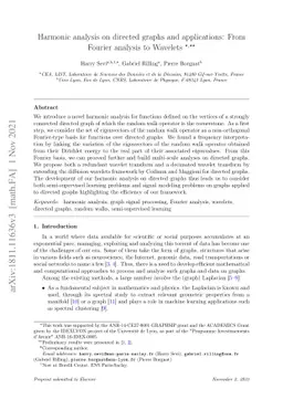 Harmonic analysis on directed graphs and applications: from Fourier
  analysis to wavelets