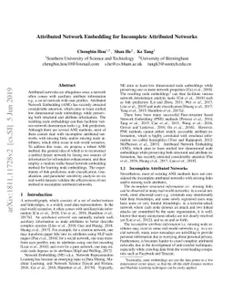 Attributed Network Embedding for Incomplete Attributed Networks