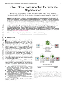 CCNet: Criss-Cross Attention for Semantic Segmentation