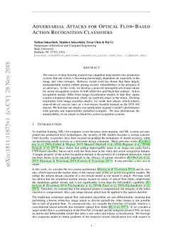 Adversarial Attacks for Optical Flow-Based Action Recognition
  Classifiers