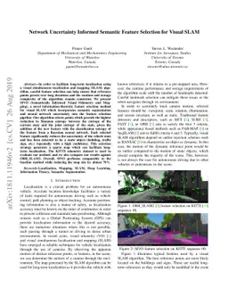 Network Uncertainty Informed Semantic Feature Selection for Visual SLAM