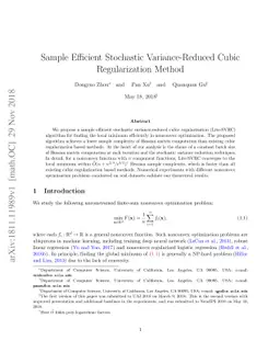 Sample Efficient Stochastic Variance-Reduced Cubic Regularization Method