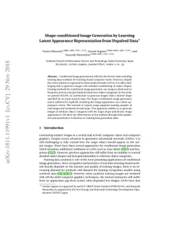 Shape-conditioned Image Generation by Learning Latent Appearance
  Representation from Unpaired Data